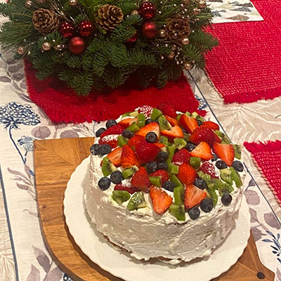 ホームステイでのクリスマスディナー風景