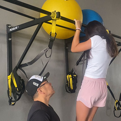 カリフォルニアのGYMでトレーニング